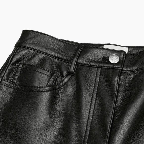 Aritzia Leather Melina Pants Black Size 0 Worn Once - Picture 5 of 7